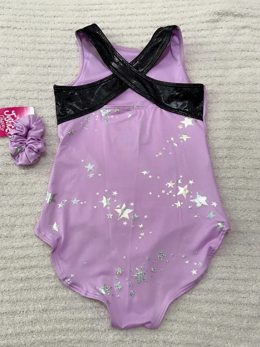 Justice Celestial Foil Print Gymnastics Leotards Lavander Color